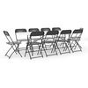 image:imageFlash Furniture 8 Plastic BiFold Training Table Set with 10 Folding Chairs 11Piece Rectangular Folding Training Table and Chairs Set WhiteBlack