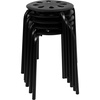 image:imageFlash Furniture Bailey Plastic Nesting Stack Stools 175Height Assorted Colors 5 PackBlack