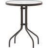 image:imageFlash Furniture Bellamy 2375 Round IndoorOutdoor Tempered Glass Metal Frame Side TableClear TopBronze Frame