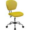 image:imageFlash Furniture Beverly MidBack Swivel Mesh Office Chair with Padded Seat HeightAdjustable Ergonomic Padded Office Desk Chair BlackChromeYellow