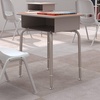 image:imageFlash Furniture Billie Student Desk  Gray Open Front Metal School Desk  24W x 18D Adjustable Height Durable Desk for School or Remote Learning Set of 5WalnutSilver