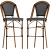 image:imageFlash Furniture Bordeaux Commercial Grade Bistro Bar Height Stool Stackable IndoorOutdoor Dining Stool 30 High BlackWhite and Natural FinishBlack  WhiteNatural Frame
