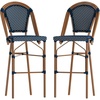 image:imageFlash Furniture Bordeaux Commercial Grade Bistro Bar Height Stool Stackable IndoorOutdoor Dining Stool 30 High BlackWhite and Natural FinishNavy  WhiteNatural Frame
