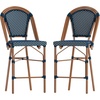 image:imageFlash Furniture Bordeaux Commercial Grade Bistro Counter Height Stool Stackable IndoorOutdoor Dining Stool 26 High Set of 2 BlackWhite amp Natural FinishNavy  WhiteNatural Frame
