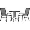 image:imageFlash Furniture Brazos 5 Piece Outdoor Patio Dining Set  4 Gray Flex Comfort Stack Chairs  315 Square Tempered Glass Patio TableBlack
