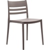 image:imageFlash Furniture Bridgeport Slat Back Patio Chair with Contoured Seat Commercial AllWeather Stacking Resin Chair UV Resistant IndoorOutdoor White Set of 2Grey