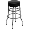 image:imageFlash Furniture Bruno 2 Pack Double Ring Chrome Barstool with Black SeatBlack
