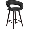 image:imageFlash Furniture Brynn Series 24 High Contemporary Cappuccino Wood Counter Height Stool in Black VinylBlack