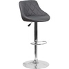 image:imageFlash Furniture Caldwell 2 Pk Contemporary Gray Vinyl Bucket Seat Adjustable Height Barstool with Chrome BaseGrey