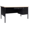 image:imageFlash Furniture Cambridge Right Side Single Pedestal Desk with 3 Locking Drawers Commercial Grade Teachers or Office Desk 30x60 Metal Frame White OakBlackWhite Oak