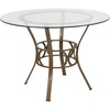image:imageFlash Furniture Carlisle 42 Round Glass Dining Table with Black Metal FrameClearMatte Gold