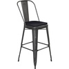 image:imageFlash Furniture Carly Commercial Grade 30 High Black Metal IndoorOutdoor Bar Height Stool with Back and Black Polystyrene Seat