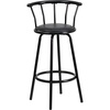 image:imageFlash Furniture Charla Crown Back Black Metal Barstool with Black Vinyl Swivel Seat