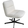 image:imageFlash Furniture Chloe Commercial MidBack Swivel Office Chair Wide Design Padded LeatherSoft Adjustable Height Ergonomic MidRise Back Armless CognacBlackCream Faux ShearlingBlack Frame