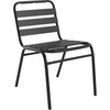 image:imageFlash Furniture Commercial Aluminum IndoorOutdoor Restaurant Stack Chair with Triple Slat BackBlack
