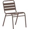 image:imageFlash Furniture Commercial Aluminum IndoorOutdoor Restaurant Stack Chair with Triple Slat BackBronze