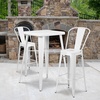 image:imageFlash Furniture Commercial Grade 2375 Square Blue Metal IndoorOutdoor Bar Table Set with 2 Stools with BacksWhite