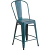 image:imageFlash Furniture Commercial Grade 24 High Black Metal IndoorOutdoor Counter Height Stool with Removable BackKelly Blueteal
