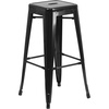 image:imageFlash Furniture Commercial Grade 30 High Backless Silver Metal IndoorOutdoor BarStool with Square SeatBlack