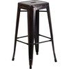 image:imageFlash Furniture Commercial Grade 30 High Backless Silver Metal IndoorOutdoor BarStool with Square SeatBlackantique Gold