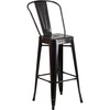 image:imageFlash Furniture Commercial Grade 30 High Black Metal IndoorOutdoor Barstool with Removable BackBlackantique Gold