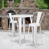 image:imageFlash Furniture Commercial Grade 30 Round Red Metal IndoorOutdoor Bar Table Set with 2 Cafe StoolsWhite