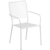 image:imageFlash Furniture Commercial Grade White IndoorOutdoor Steel Patio Arm Chair with Square BackWhite