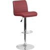 image:imageFlash Furniture Contemporary Gray Vinyl Adjustable Height Barstool with Rolled Seat and Chrome BaseBurgundy