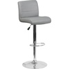image:imageFlash Furniture Contemporary Gray Vinyl Adjustable Height Barstool with Rolled Seat and Chrome BaseGrey