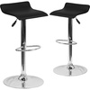 image:imageFlash Furniture Contemporary White Vinyl Adjustable Height Barstool with Solid Wave Seat and Chrome BaseBlack