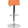 image:imageFlash Furniture Contemporary White Vinyl Adjustable Height Barstool with Solid Wave Seat and Chrome BaseOrange
