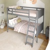 image:imageFlash Furniture Dallas TwinOverTwin Convertible Wood Bunk Bed Slatted Wood Kids Bunk Bed Frame with Ladder No Box Spring Needed WhiteGrey