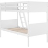 image:imageFlash Furniture Dallas TwinOverTwin Convertible Wood Bunk Bed Slatted Wood Kids Bunk Bed Frame with Ladder No Box Spring Needed WhiteWhite