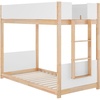 image:imageFlash Furniture Dallas TwinOverTwin Convertible Wood Bunk Bed Solid Wood Kids Bunk Bed Frame with Ladder No Box Spring Needed GrayWhiteNatural