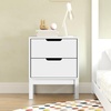 image:imageFlash Furniture Dallas Wood Nightstand Side Table Kids Bedroom End Table with 2 Storage Drawers Cutout Handles Smooth Ball Bearing Slides WhiteWhite