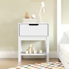 image:imageFlash Furniture Dallas Wood Nightstand Side Table Kids Bedroom End Table with Storage Drawer and Shelf Cutout Handle Smooth Ball Bearing Slides GrayWhite