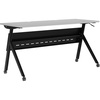 image:imageFlash Furniture Davis Commercial Nesting Flip Training Table HeavyDuty Steel Frame and YLegs Modesty Panel 1 Thick Tabletop 60 x 24 Gray TopGray FrameGray TopBlack Frame