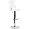 image:imageFlash Furniture Dexter Contemporary White Vinyl Adjustable Height Barstool with Ellipse Back and Chrome BaseWhite