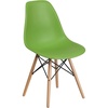 image:imageFlash Furniture Elon Series Plastic Modern Dining Chair with Wooden Legs MidCentury Modern Accent Chair for Dining Rooms and Offices WhiteGreen
