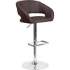 image:imageFlash Furniture Erik Contemporary Adjustable Height Barstool with Footrest and Rounded MidBack Upholstered Bar or Counter Height Stool WhiteChromeBrown VinylChrome Frame