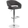 image:imageFlash Furniture Erik Contemporary Adjustable Height Barstool with Footrest and Rounded MidBack Upholstered Bar or Counter Height Stool WhiteChromeCharcoal FabricChrome Frame