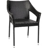 image:imageFlash Furniture Ethan Commercial Grade Patio Chair All Weather PE Rattan Wicker Stacking Patio Dining Chair GrayBlack