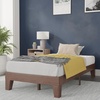image:imageFlash Furniture Evelyn Wooden Platform Bed  Natural Pine Finish  Queen  Wooden Slat Support  No Box Spring Required  Easy AssemblyWalnut