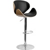 image:imageFlash Furniture Farley Beech Bentwood Adjustable Height Barstool with Curved Back and Black Vinyl SeatBeech