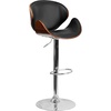 image:imageFlash Furniture Farley Beech Bentwood Adjustable Height Barstool with Curved Back and Black Vinyl SeatWalnut