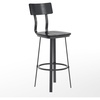 image:imageFlash Furniture Flint Series Commercial Restaurant Barstool Wood SeatBack Powder Coat Frame BlackBlack