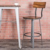 image:imageFlash Furniture Flint Series Commercial Restaurant Barstool Wood SeatBack Powder Coat Frame BlackRustic Walnut