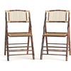 image:imageFlash Furniture Folding Bohemian Bamboo Chairs with Curved Backs Modern Bamboo Folding Dining Chairs 300 lb Static Weight Capacity Set of 4Set of 2