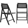 image:imageFlash Furniture Galene Cane Rattan Folding Chair Set Solid Wood Frame and Seat Ventilated Backrest Event Seating Solution Pack of 2 NaturalBlack