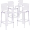 image:imageFlash Furniture Ghost Barstool with Square Back in Transparent CrystalSet of 4